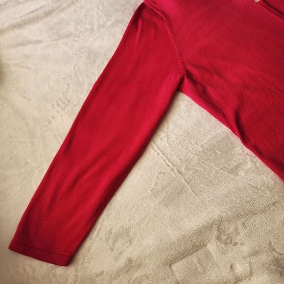 Quacker Factory Plus Size 2X Dark Pink Cardigan Embellished Long Sleeve - Picture 5 of 10